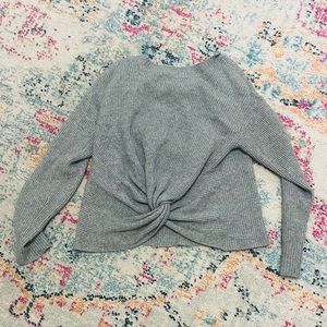 Aerie Grey knitted knotted grey sweater